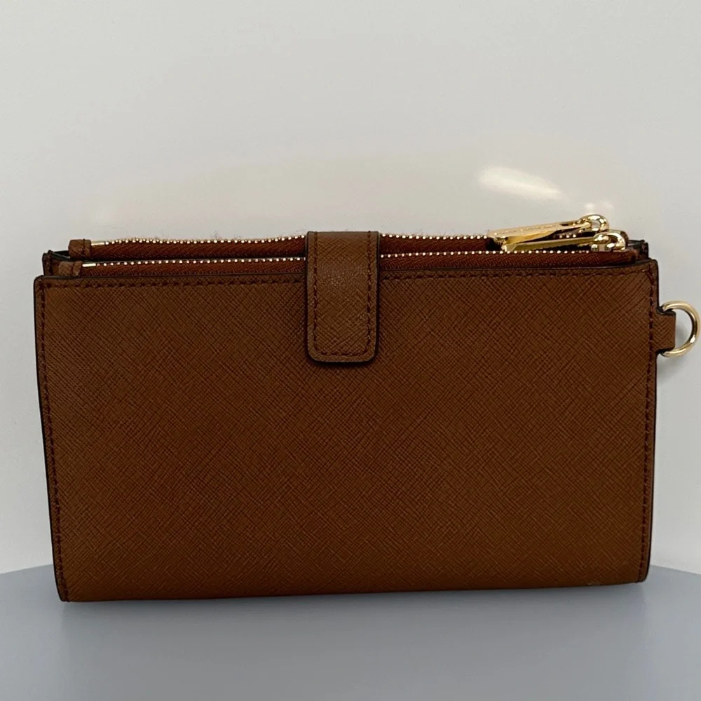 Michael Kors Tan Wallet with Gold Zipper